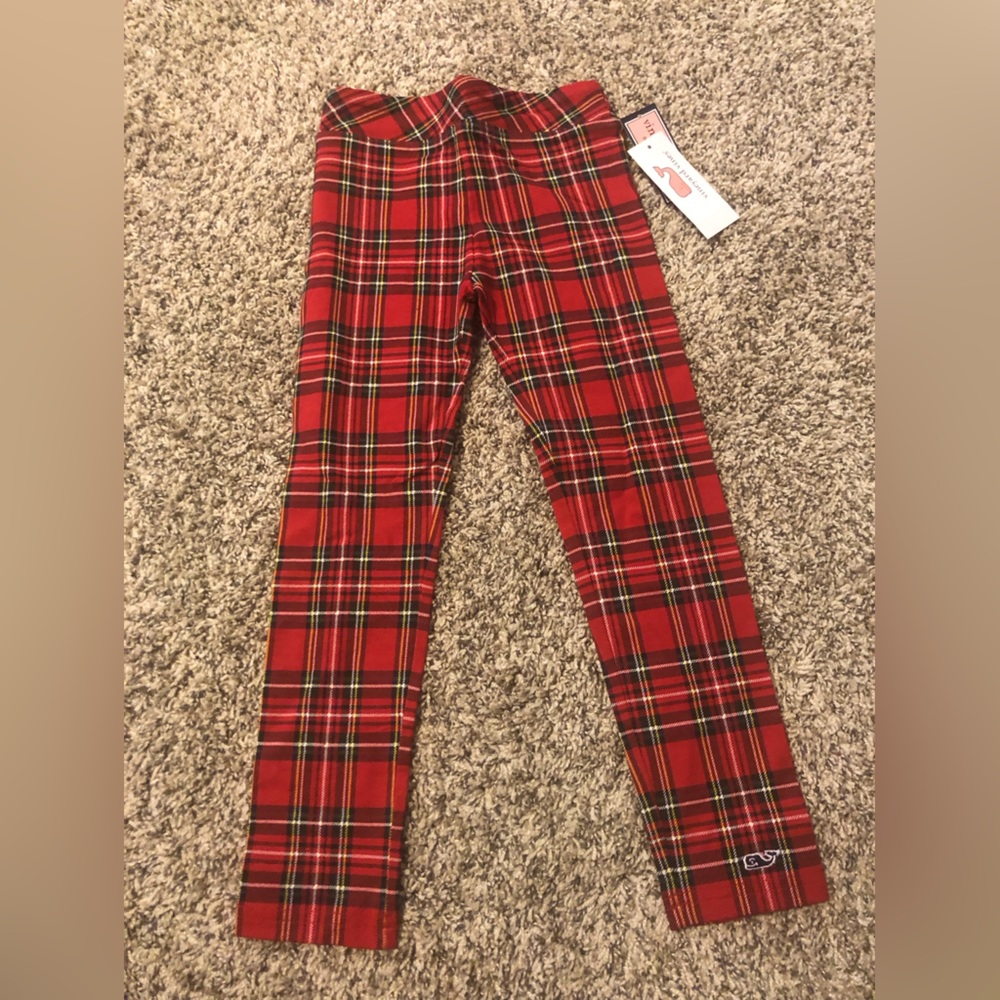 4T Vineyard Vines red, tartan leggings